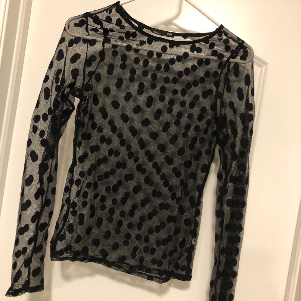 Mesh black long sleeve shirt